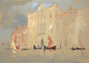 Gondoles devant un palais sur le Grand Canal à Venise