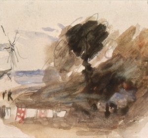 Paysage avec Cottage et Moulin à Vent