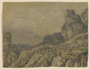 Vallée de montagne avec un plateau - Hercules Seger