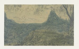Paysage de montagne avec une crête, première version - Hercules Segers