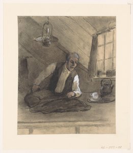 Tailleur travaillant dans une chambre mansardée - Herman Heijenbrock (possibly)