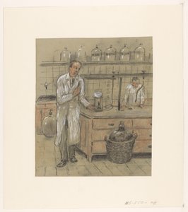 Deux hommes dans un laboratoire - Herman Heijenbrock (possibly)