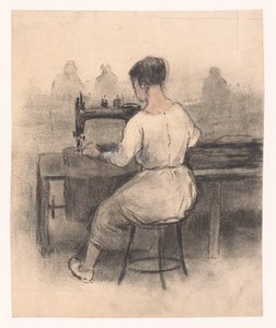 Femme à la machine à coudre
