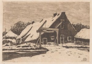 Ferme avec pont-levis - Herman Heuff (signed by artist)