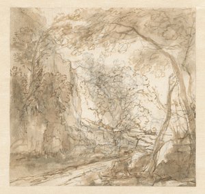 Paysage avec chemin entre les arbres - Herman van Swanevelt (possibly)
