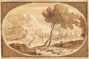 Paysage avec un grand arbre - Herman van Swanevelt