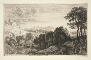 Paysage avec coucher de soleil, de la série Paysages de collines - Herman van Swanevelt