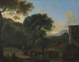 Paysage avec voyageurs