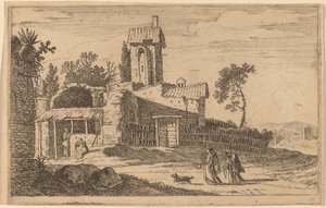 Bâtiment en ruine avec une tour - Herman van Swanevelt