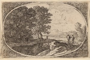 Trois hommes portant des bâtons - Herman van Swanevelt