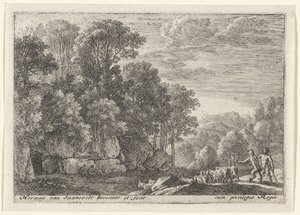 Deux satyres avec un troupeau de chèvres - Herman van Swanevelt