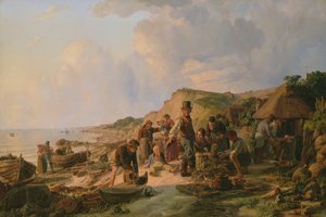 Le Retour du Pêcheur à Probsteier, 1837 - Hermann Kauffmann