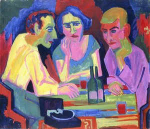 Trois personnes à une table, 1924