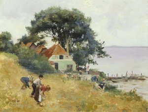 Enfants glanant près d