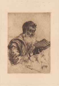 Homme juif en prière - Hermann Struck (signed by artist)