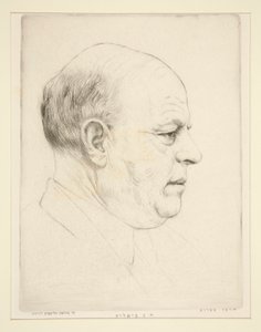 H. N. Bialik (portrait de tête de profil) - Hermann Struck