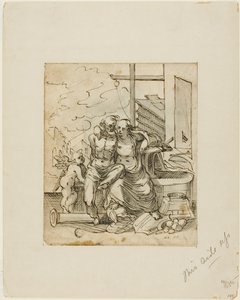 Vénus dans la forge de Vulcain (recto) ; Géométrie (verso)