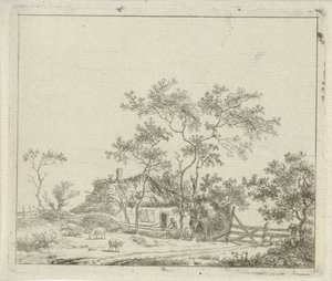 Ferme avec quatre moutons
