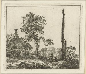 Paysage avec le grand poteau