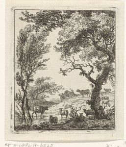 Paysage avec troupeau de bétail