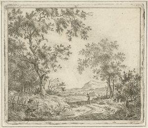 Paysage avec dessinateur et promeneur - Hermanus Fock