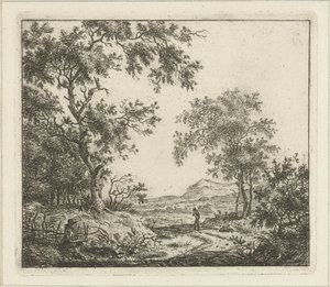 Paysage avec dessinateur et promeneur - Hermanus Fock