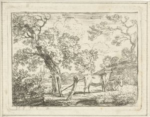 Paysage avec deux vaches - Hermanus Fock