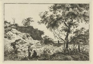 Paysage avec femme au chapeau - Hermanus Fock