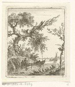 Barque avec deux hommes
