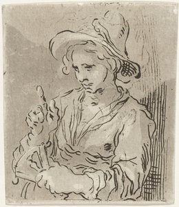 Femme avec éventail