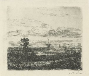 Paysage avec un moulin - Hermanus Jan Hendrik van Rijkelijkhuysen