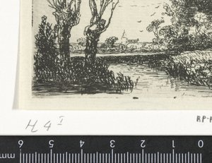 Paysage avec deux saules têtards - Hermanus Jan Hendrik van Rijkelijkhuysen