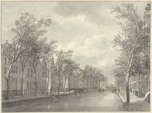Vue du Rapenburg à Leyde depuis le Groenebrug, 1807 - Hermanus Numan (signed by artist)