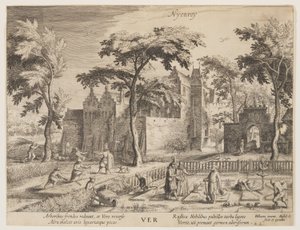 Nyenroy - Printemps, tiré de Les Saisons, vue des châteaux dans les environs d