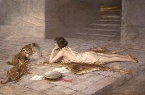 Taquiner les lionceaux - Heywood Hardy