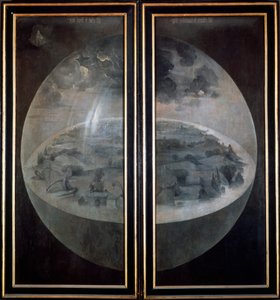 La Création du Monde, portes fermées du triptyque Le Jardin des délices, vers 1500