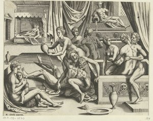 Hommes et femmes se baignant
