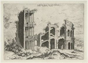 Vue du Septizonium et du Colisée à Rome - Hieronymus Cock