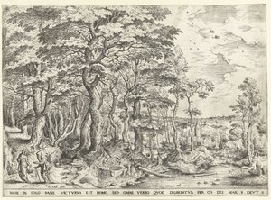 Paysage avec la tentation du Christ - Hieronymus Cock