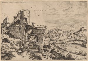 Ruines sur le Palatin, vue vers les thermes de Caracalla - Hieronymus Cock