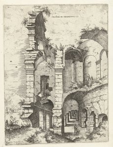 Cinquième vue du Colisée à Rome (Colossæi ro prospectvs 5) (Ruines romaines) - Hieronymus Cock