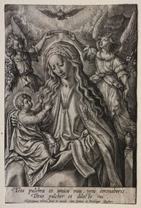 Vierge couronnée par deux anges