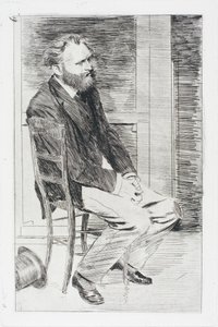 Manet assis, tourné vers la droite