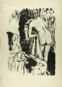Femme nue debout, se séchant