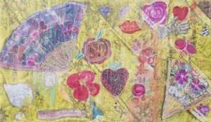 Éventail et fleurs - Hilary Simon
