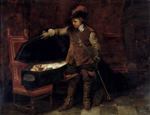 Oliver Cromwell (1599-1658) ouvrant le cercueil de Charles Ier (1600-49) 1831