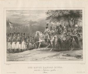 Prince, Maréchal Abbas Mirza 1789-1833 inspecte le régiment d