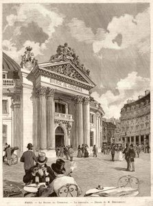 La Bourse de Paris en 1889. Dessin de M. Berteault - Hippolyte Berteaux