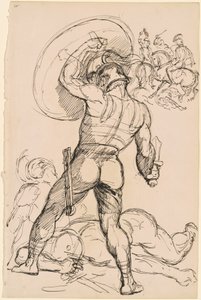 Un ancien guerrier romain en bataille - Hippolyte Lalaisse