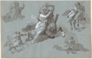 Nessus et Déjanire en quatre poses, et le Nessus mourant - Hippolyte Lalaisse